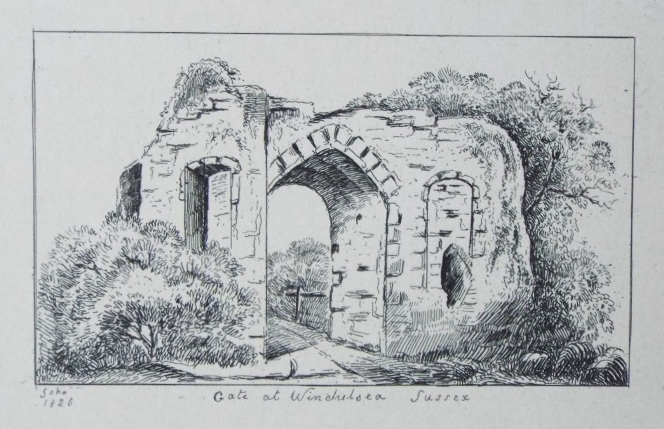 Etching - Gate at Winchelsea Sussex - Wilkinson
