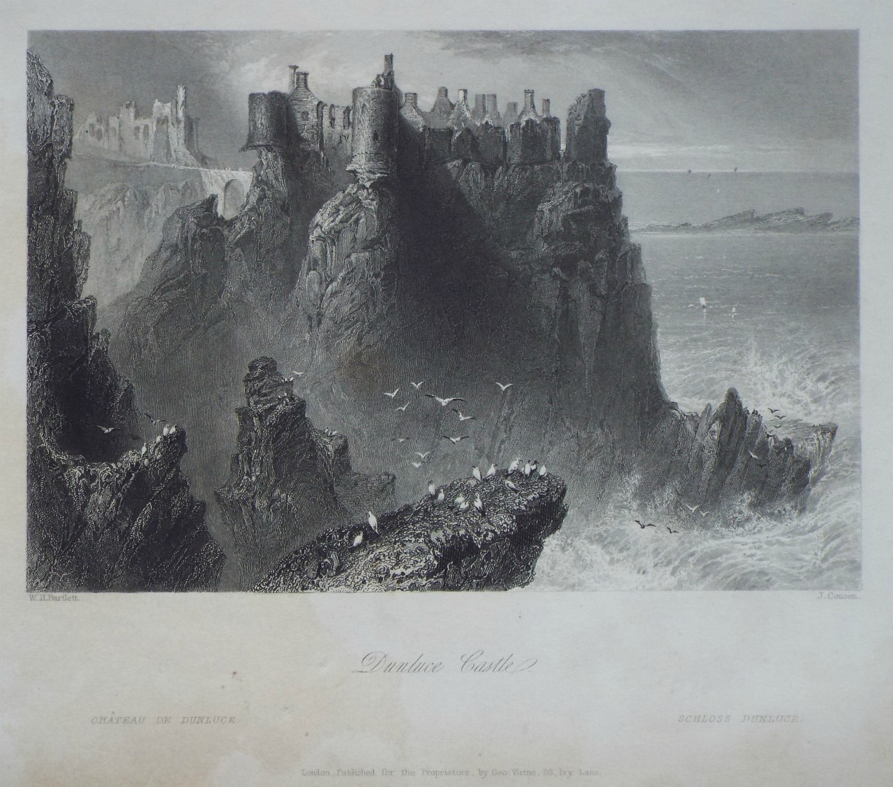 Print - Dunluce Castle. - Cousen