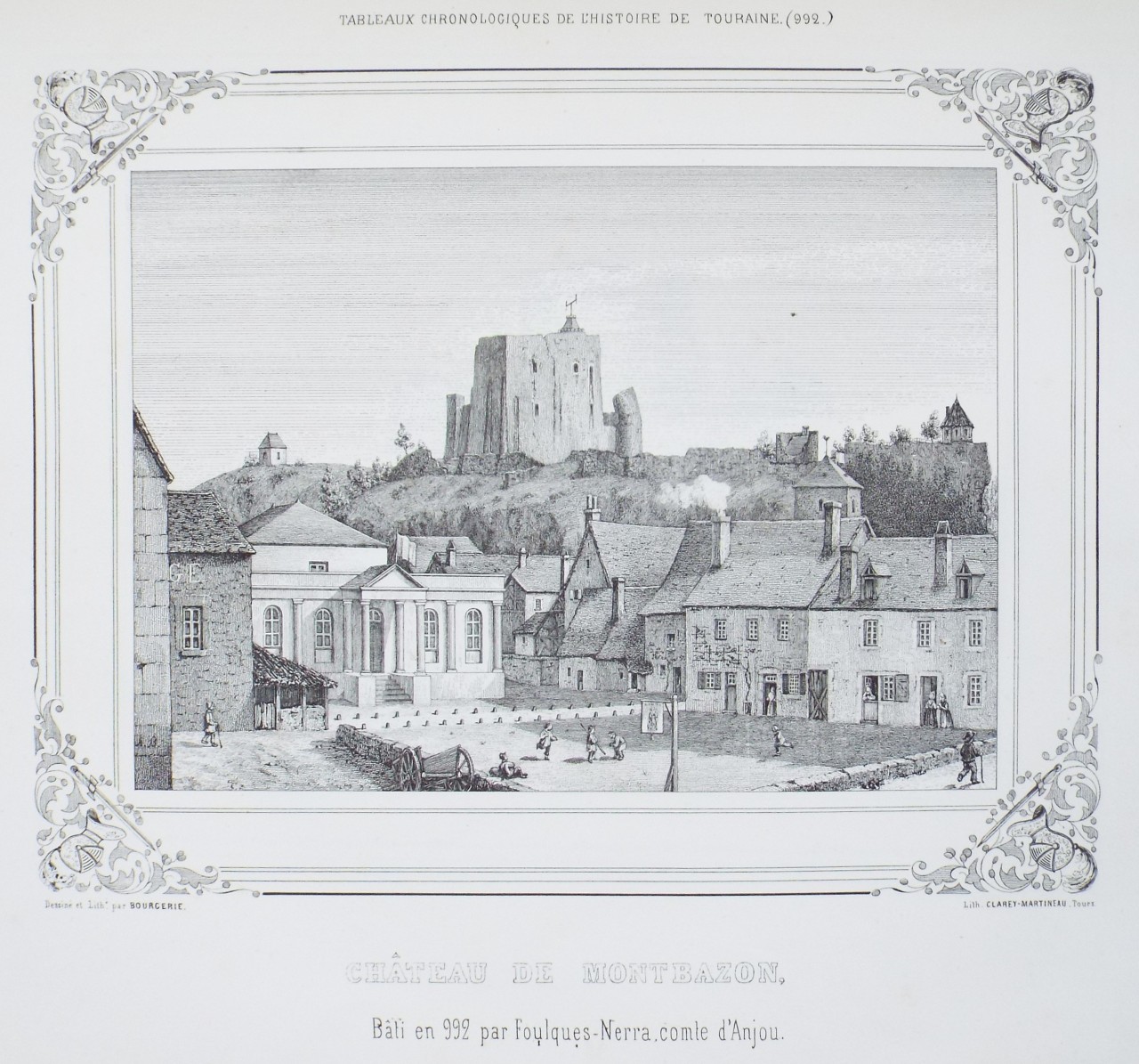 Lithograph - Chateau de Montbazon.