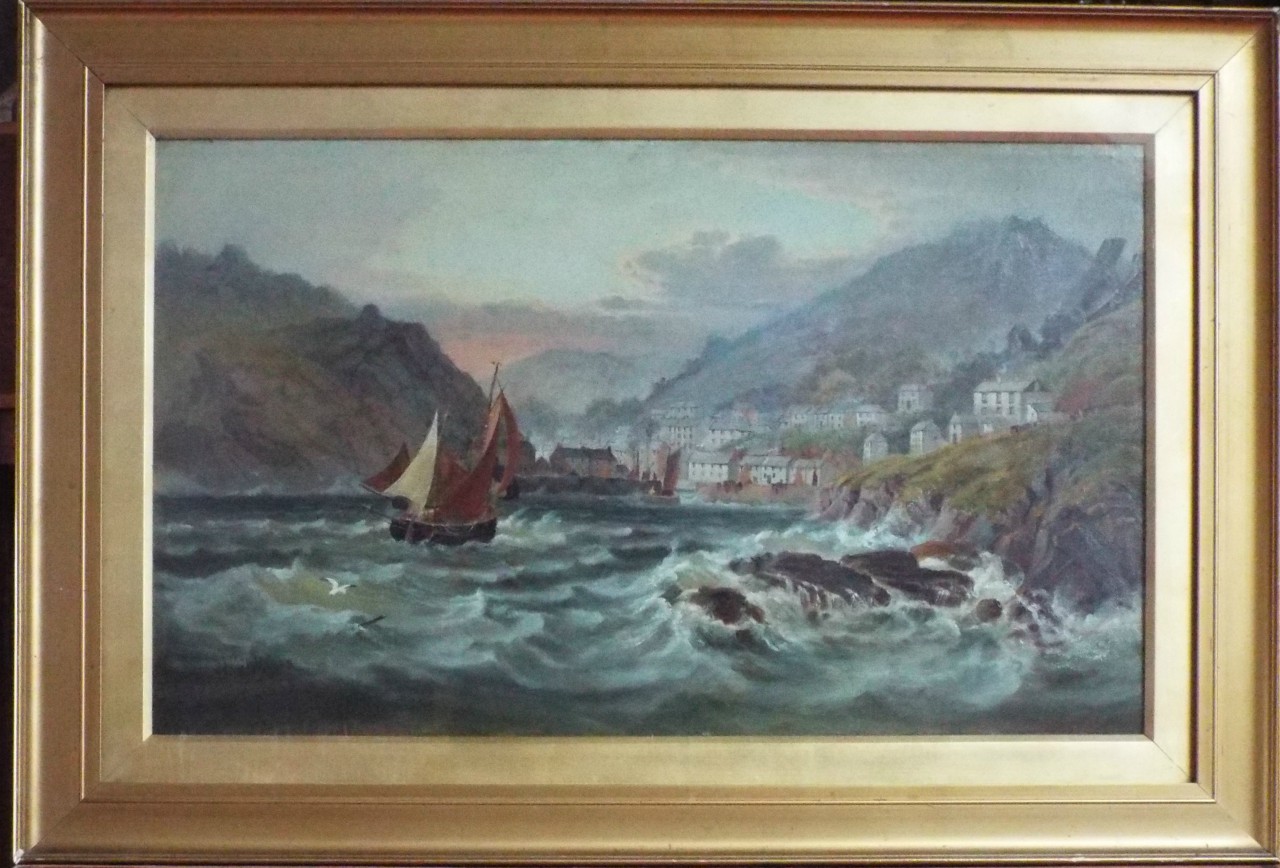 Oil on canvas - Polperro from the sea