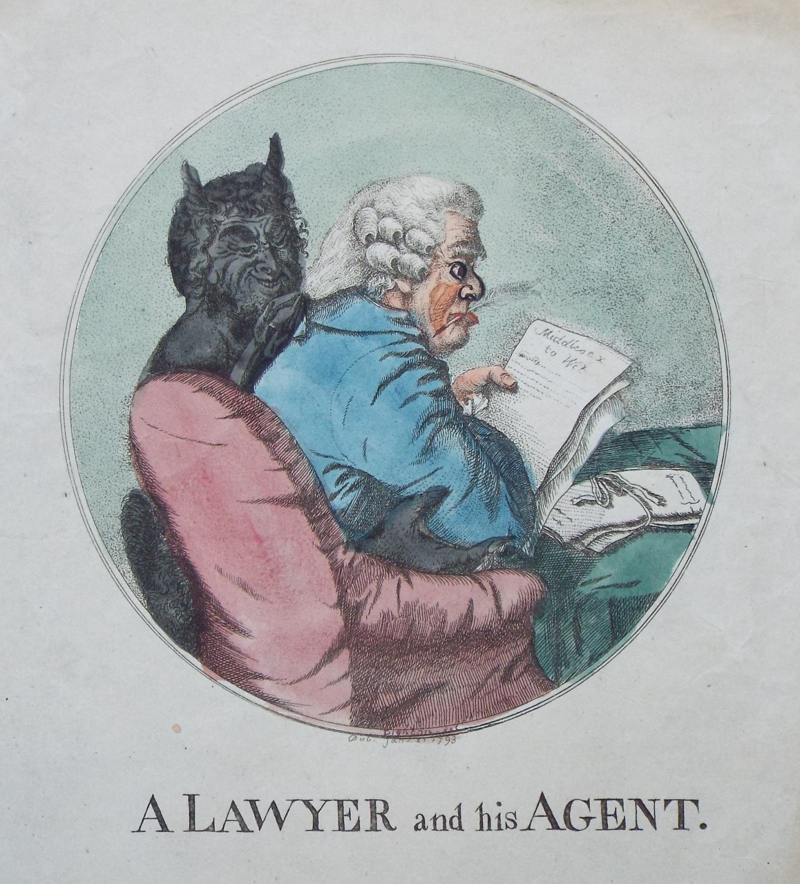 Etching - A Lawyer and his Agent. - Dighton