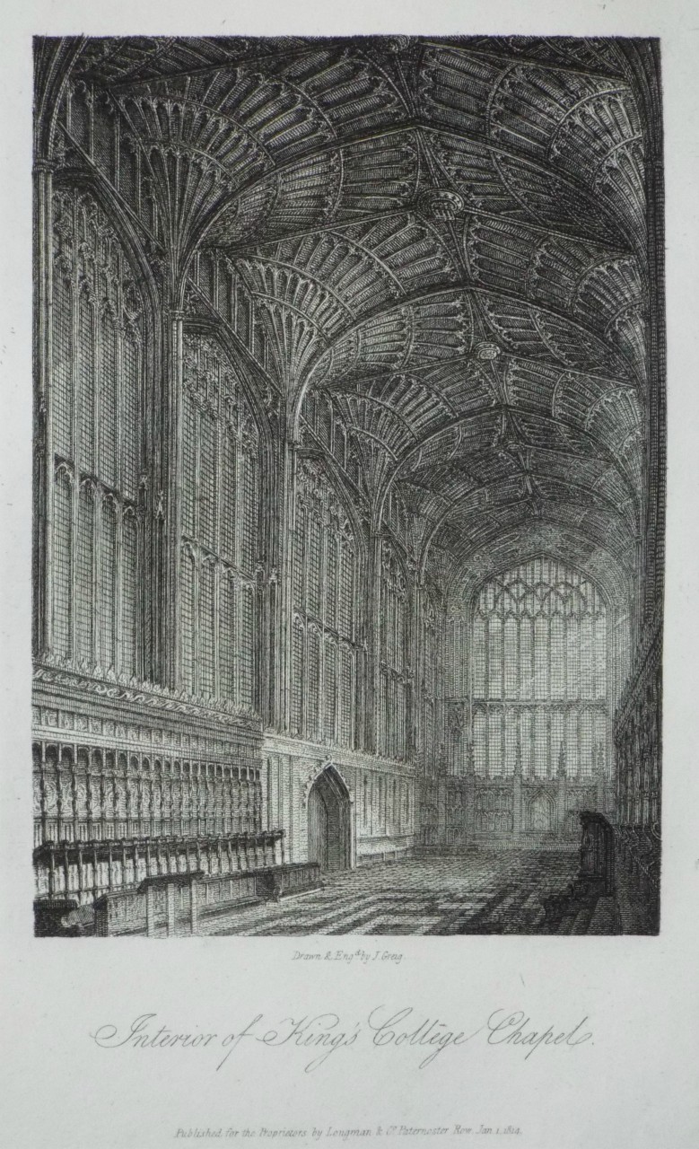 Print - Interior of King's College Chapel. - Greig