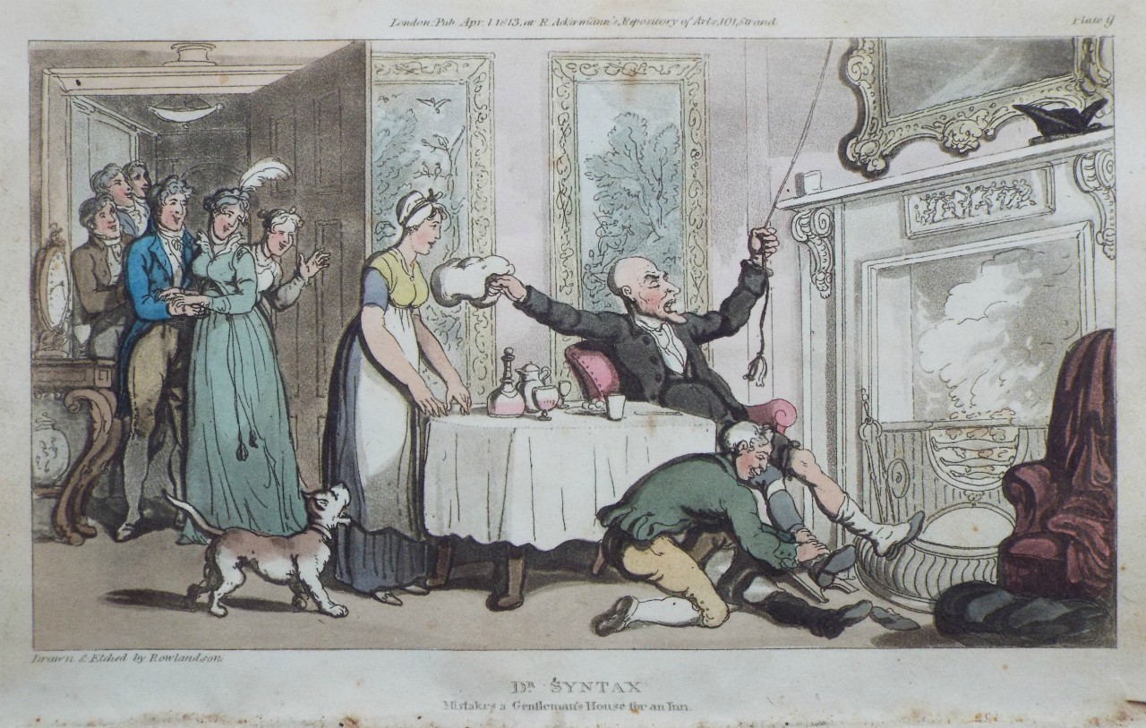 Aquatint - Doctor Syntax Mistakes a Gentleman's House for an Inn - Rowlandson