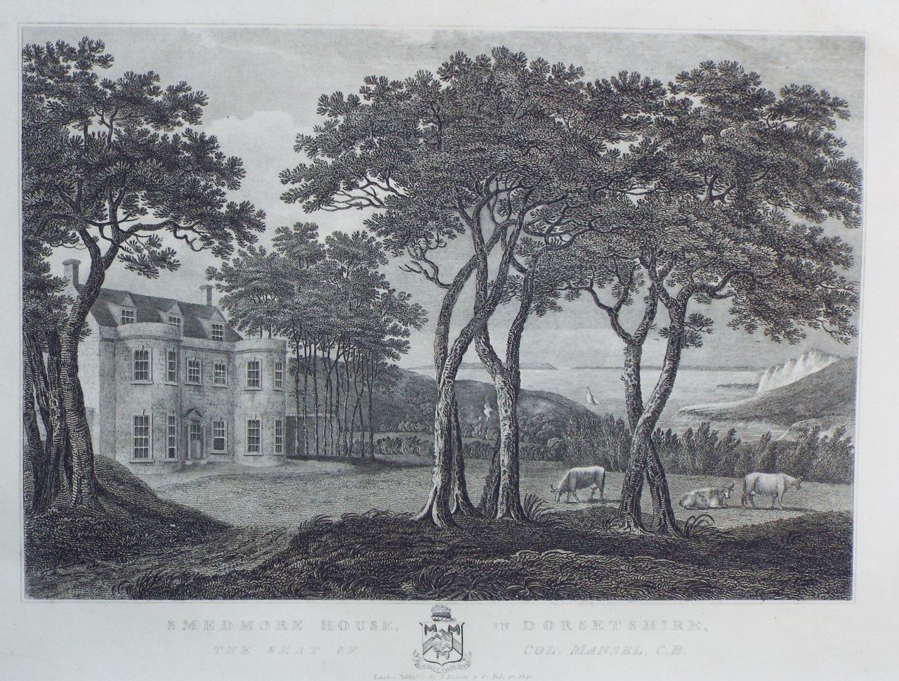 Print - Smedmore House, in Dorsetshire, the Seat of Col. Mansell C. B.