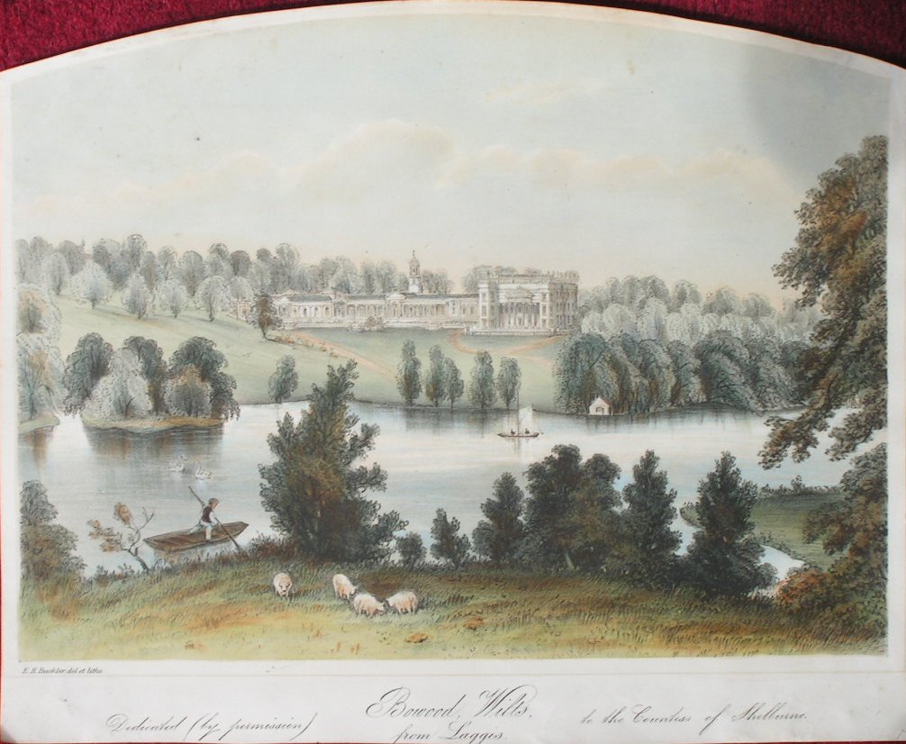 Lithograph - Bowood, Wilts, from Loggia - Buckler