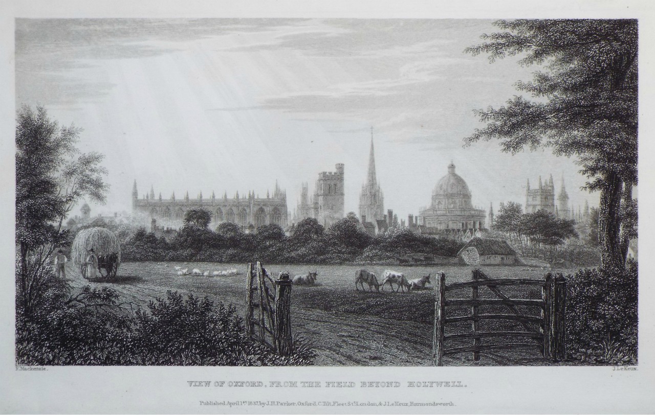 Print - View of Oxford, from the Field beyond Holywell. - Le