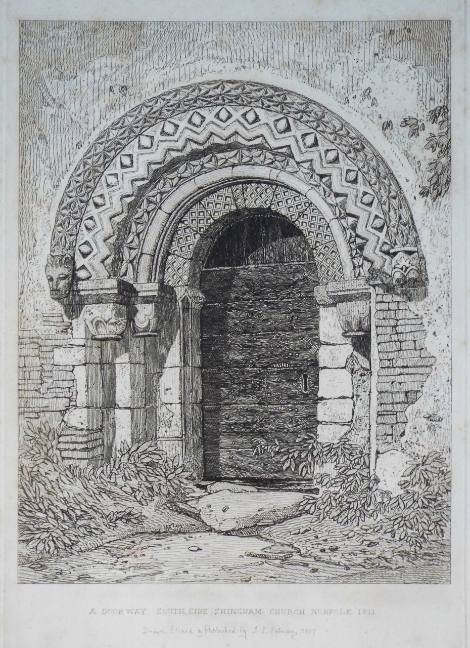 Etching - A Doorway South Side Shingham Church Norfolk 1811 - Cotman