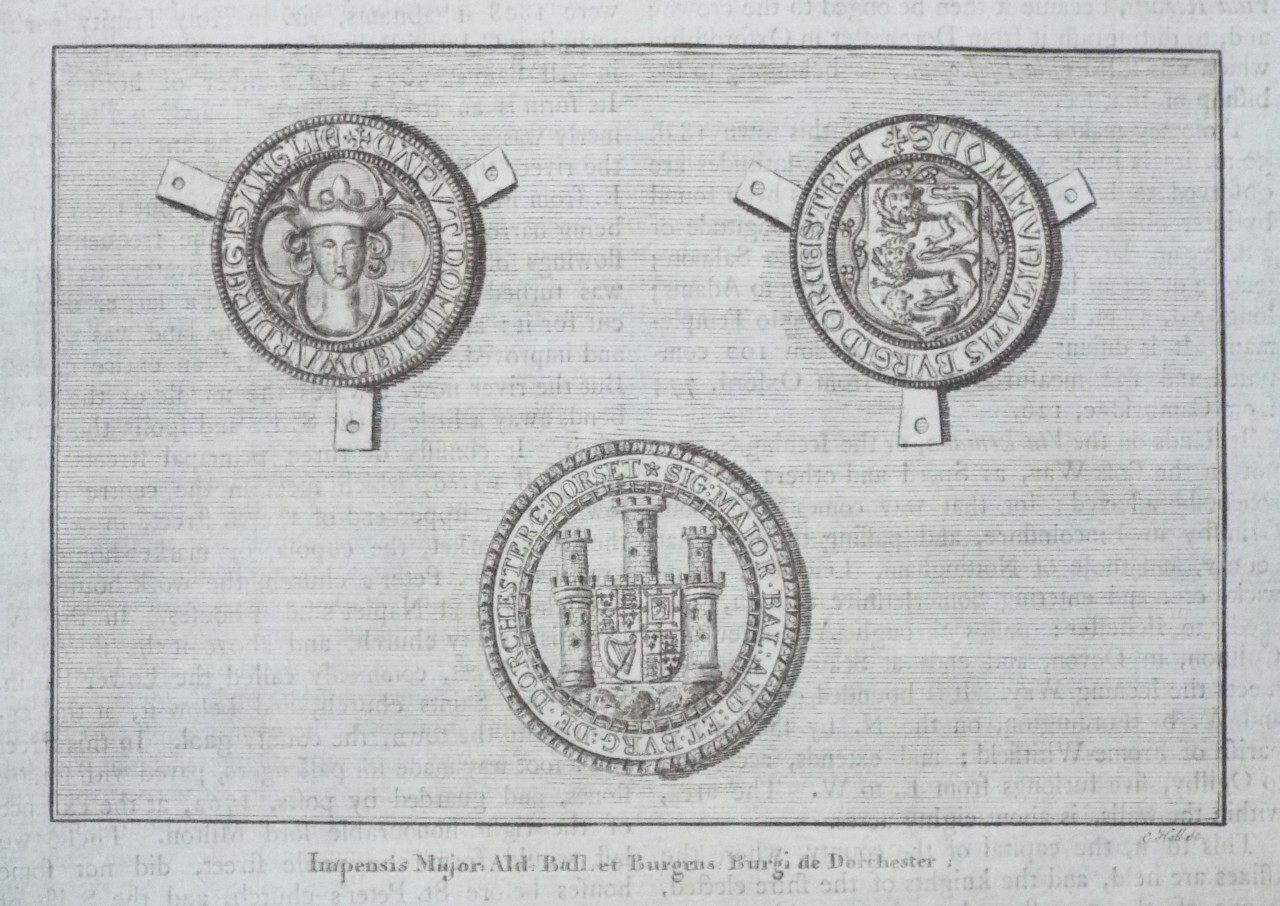 Print - Impensis Major: Ald: Ball et Burgens: Burgi de Dorchester - 