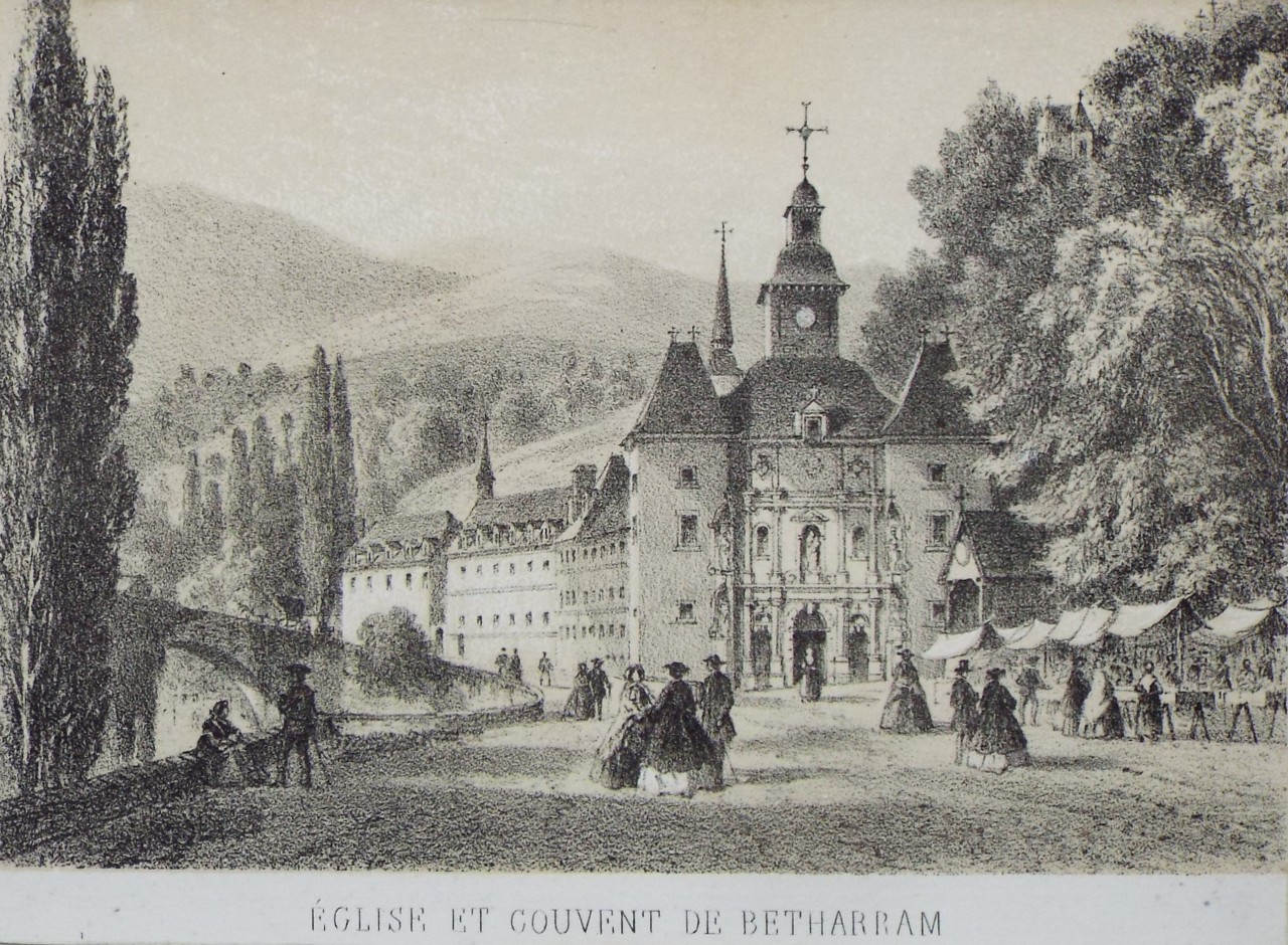 Lithograph - Eglise et Couvent de Betharram