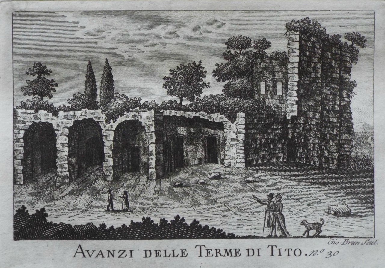 Print - Avanze delle Terme di Tito - Brun