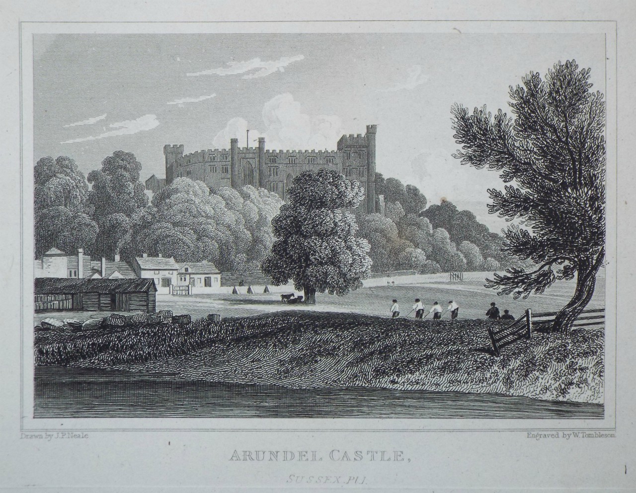Print - Arundel Castle, Sussex Pl. 1. - Tombleson
