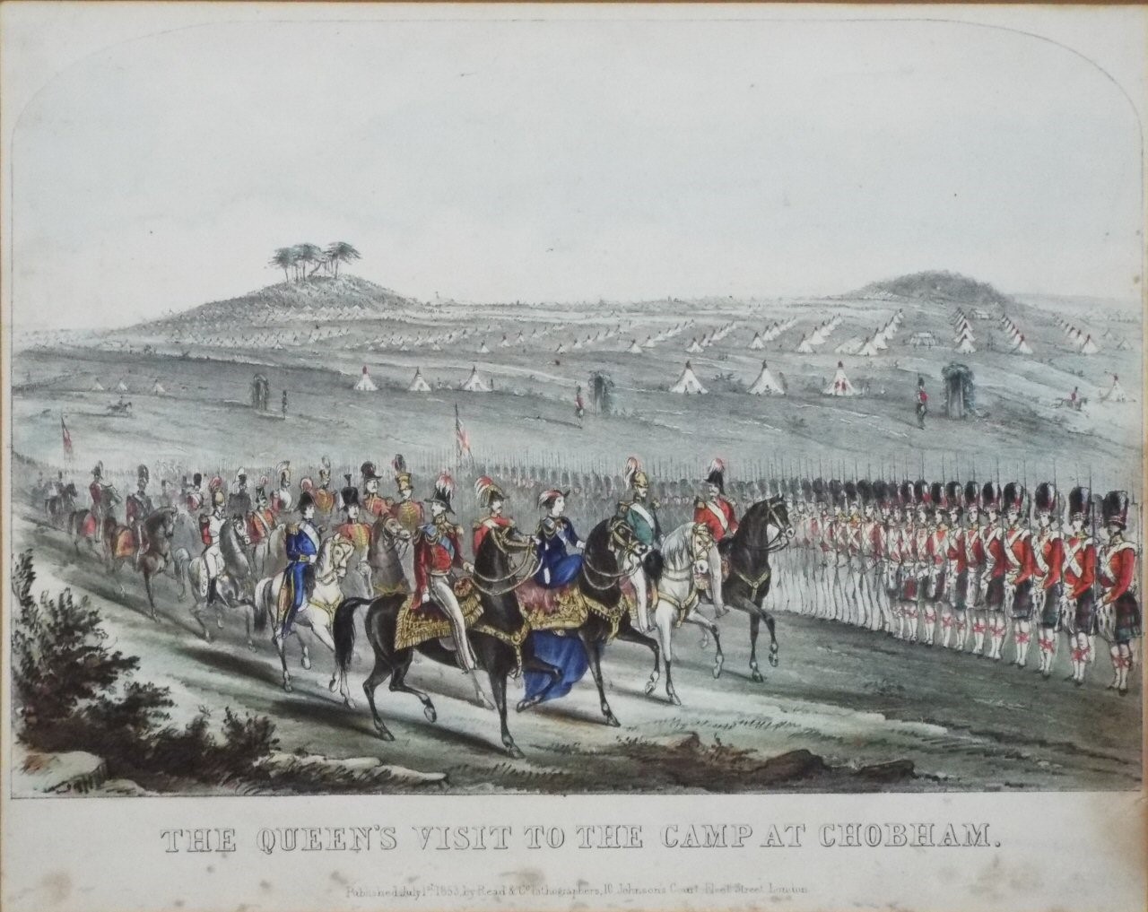 Lithograph - The Queen's Visit to the Camp at Chobham.