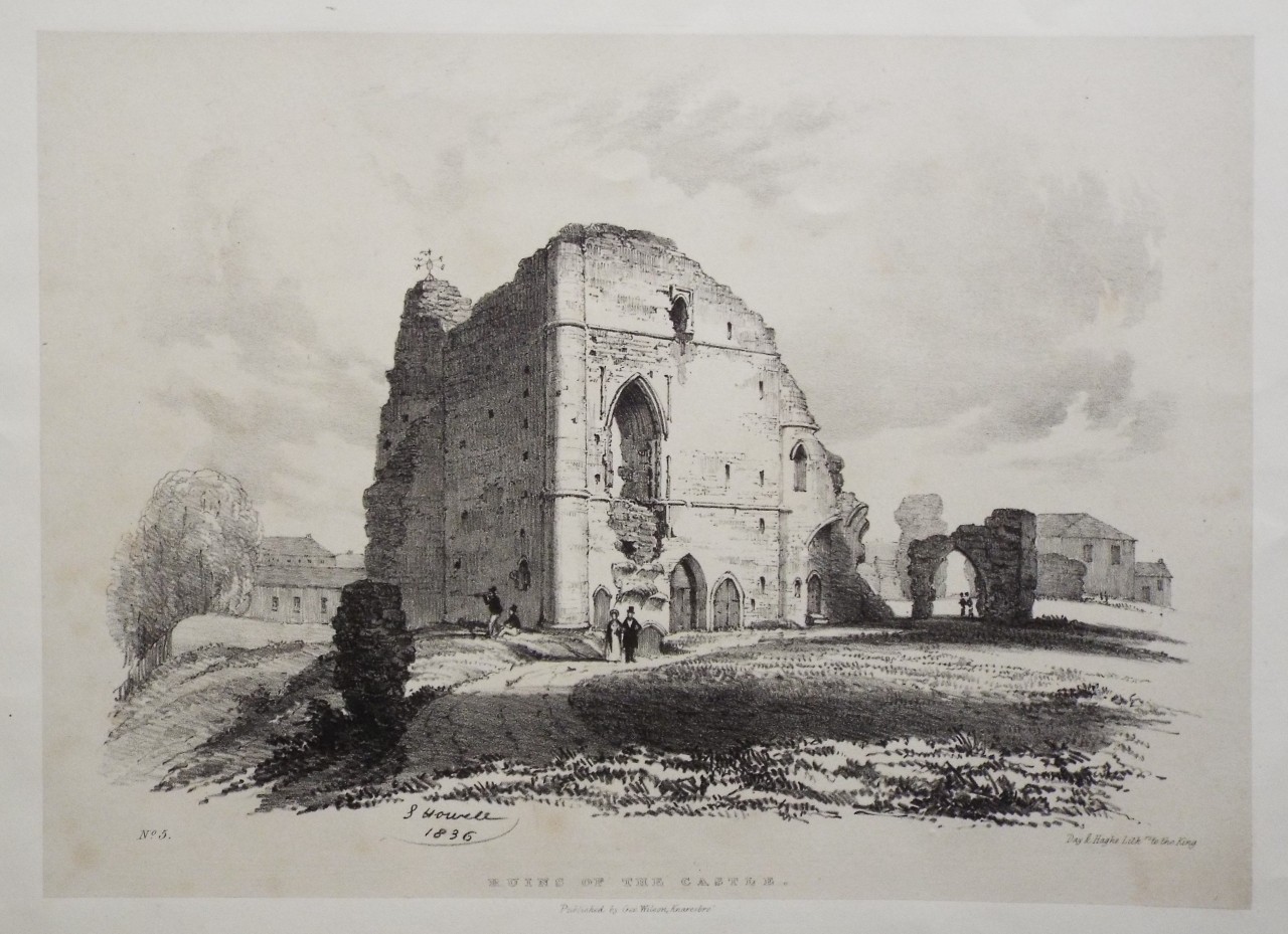 Lithograph - Ruins of the Castle. - Howell