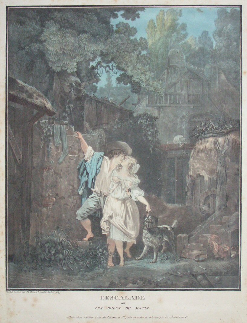 Aquatint - L'Escalade ou Les Adieux du Matin. - De