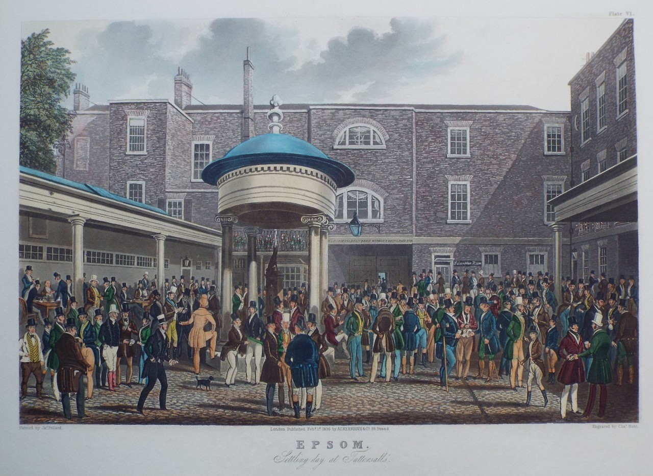 Aquatint - Epsom. Settling day at Tattersall's. - Hunt