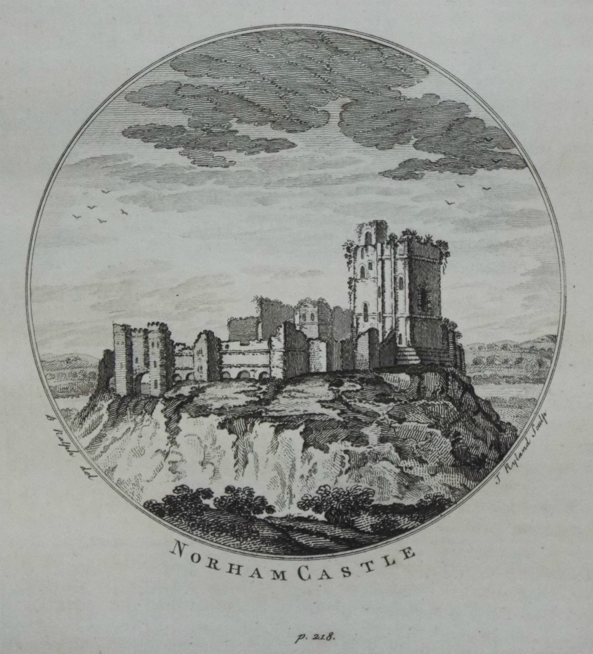 Print - Norham Castle p.218. - Ryland