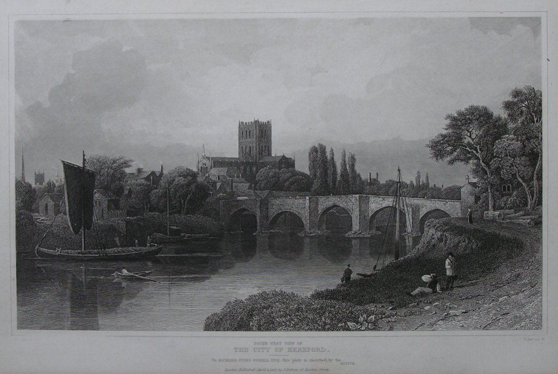 Print - South WestView of the City of Hereford - Jeavons