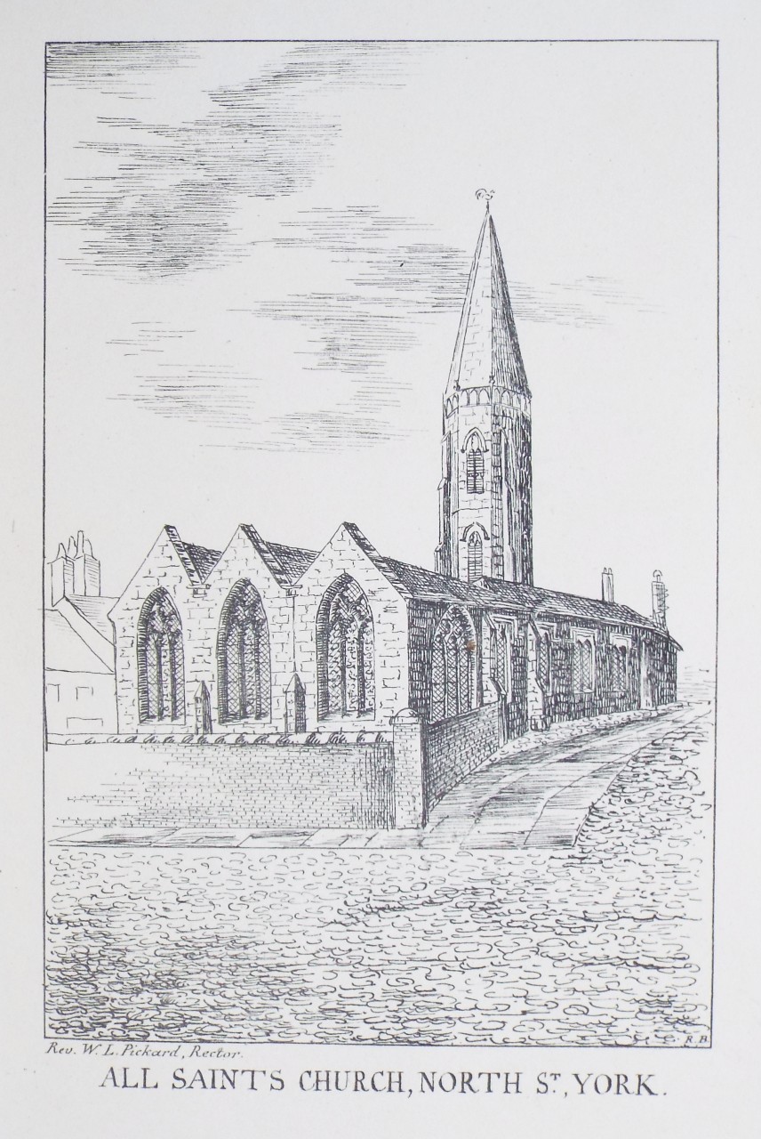 Lithograph - All Saint's Church, North St., York.