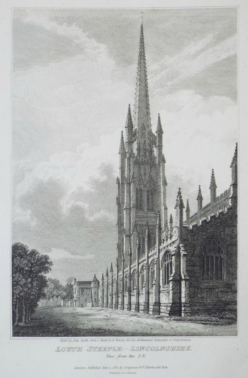 Print - Louth Steeple: - Lincolnshire. View from the S. E. - Smith