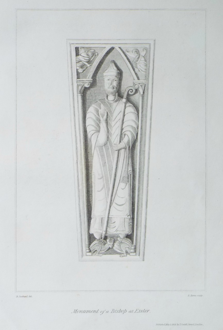 Print - Monument of a Bishop at Exeter - Byrne