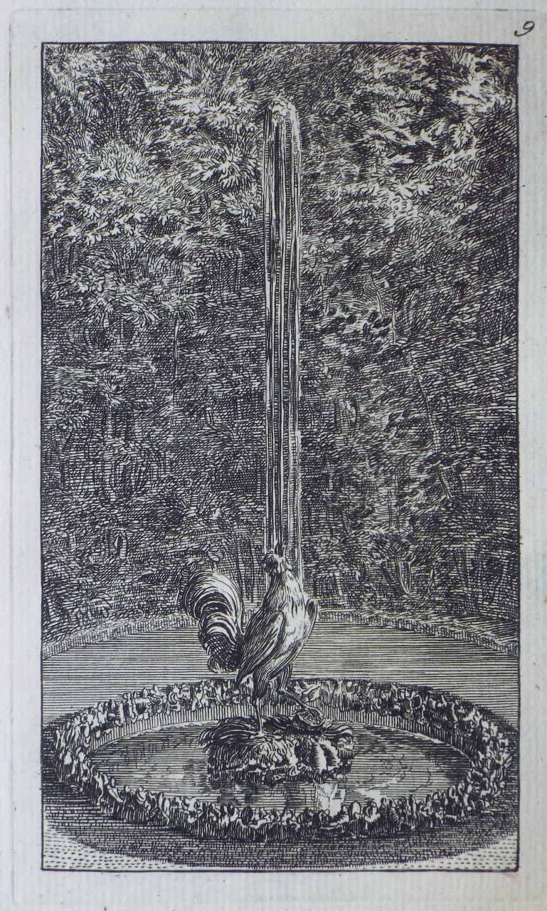 Print - The Cock and the Jewel Fountain in the Labyrinth of Versailles - Bickham