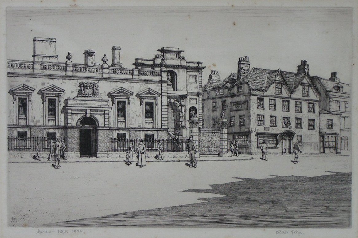Etching - Merchant's Hall 1933 - Paige