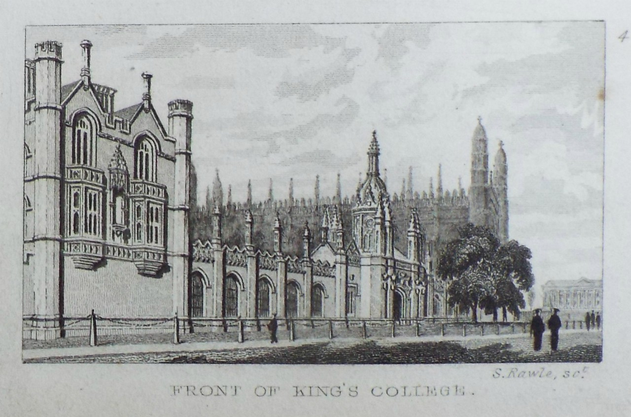 Print - Front of King's College. - Rawle