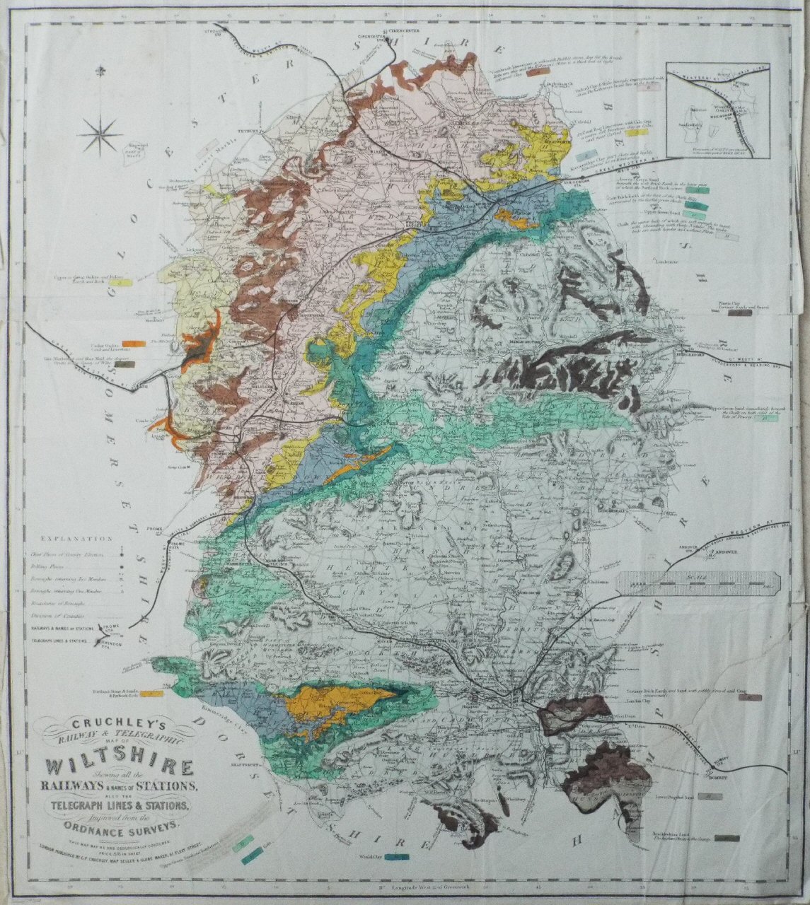 Map of Wiltshire - Cruchley