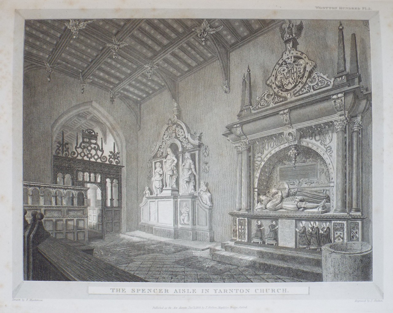 Print - The Spencer Aisle in Yarnston Church. - Skelton