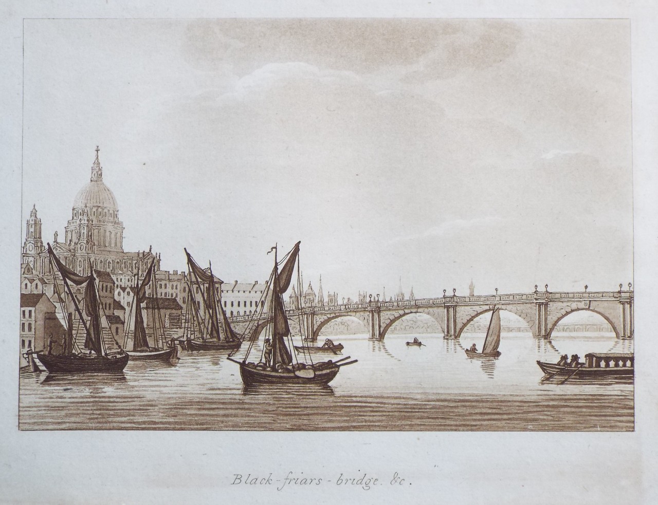 Aquatint - Black - friars - bridge, &c. - Ireland