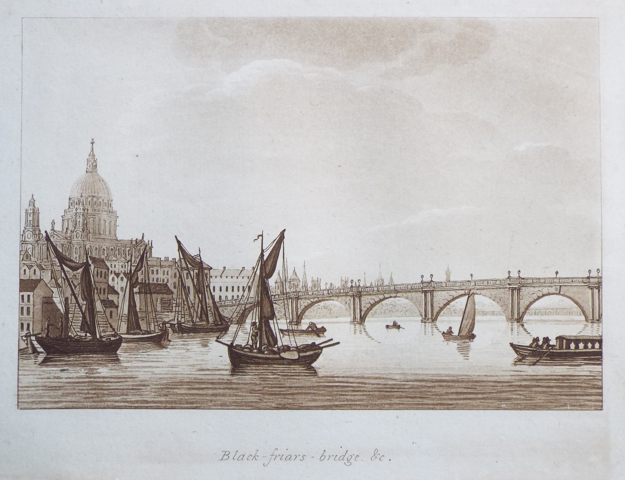 Aquatint - Black - friars - bridge, &c. - Ireland