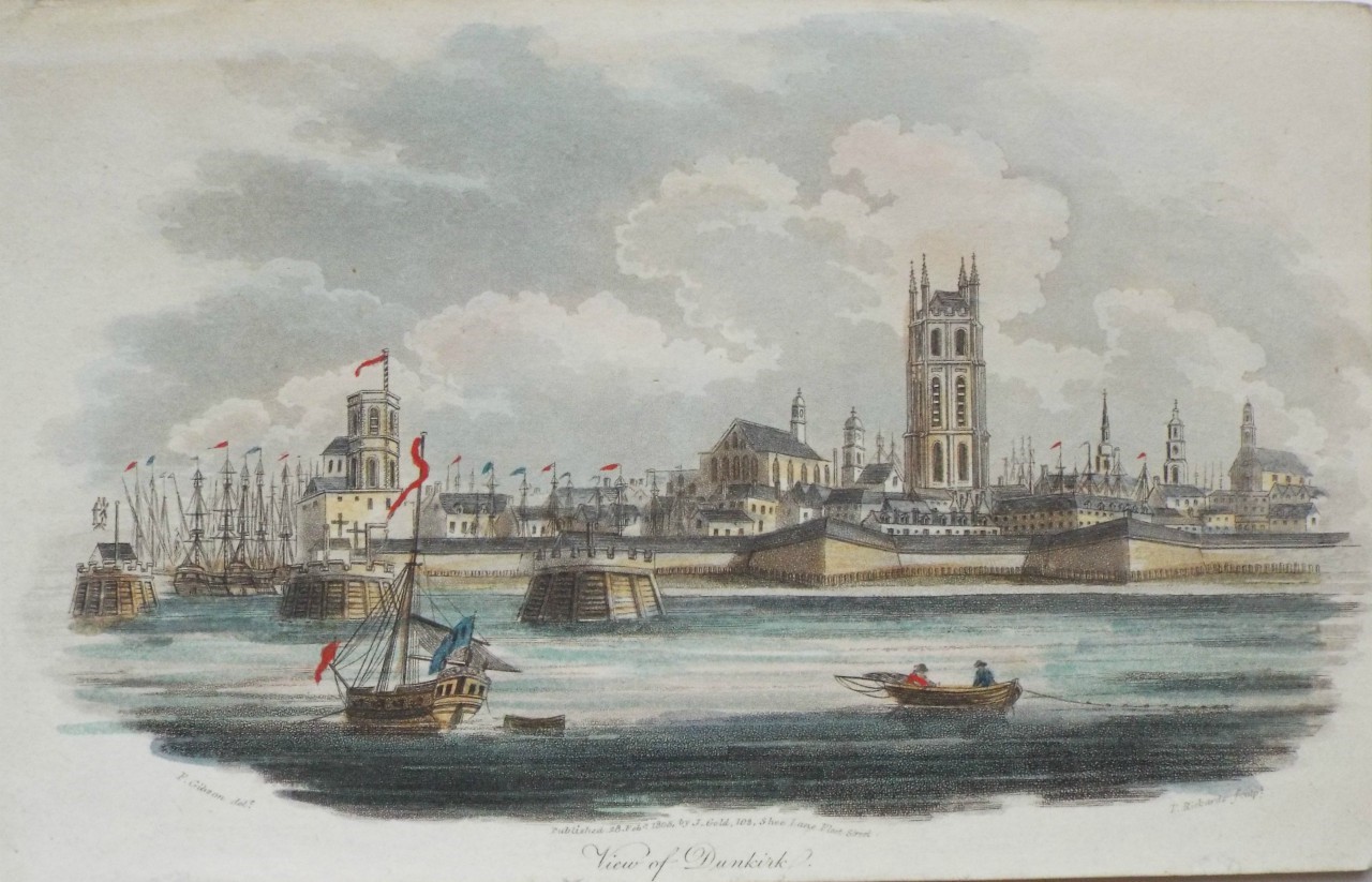 Aquatint - View of Dunkirk. - Rickards