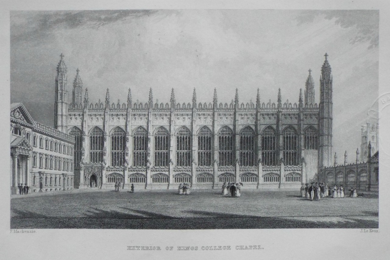 Print - Exterior of Kings College Chapel. - Le