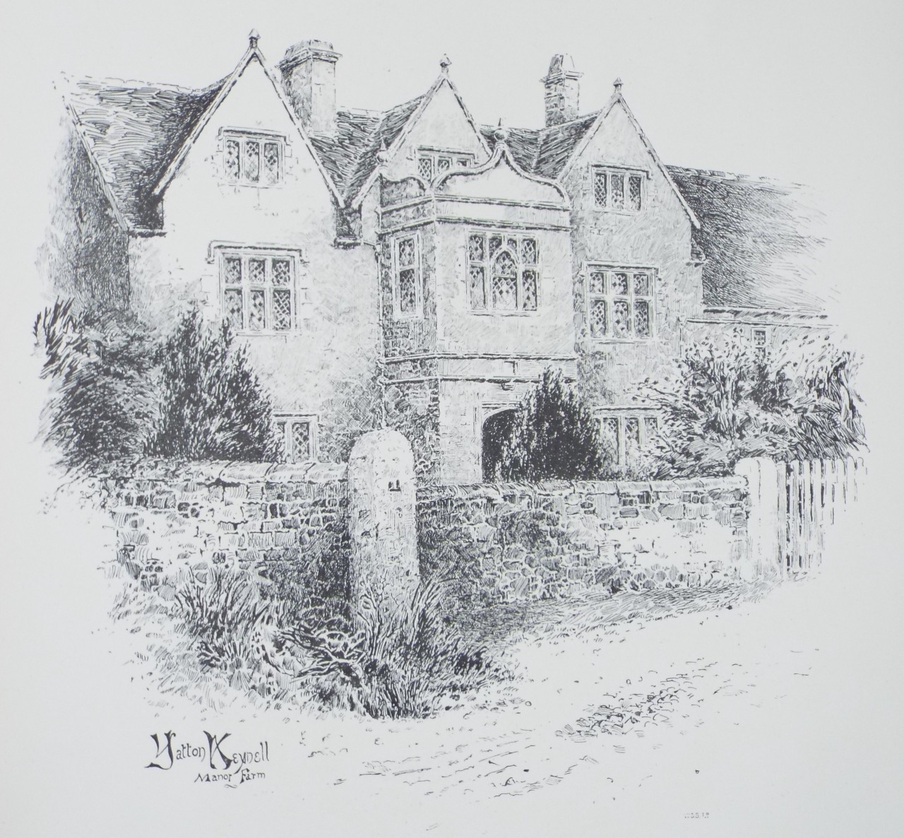 Lithograph - Yatton Keynell Manor Farm