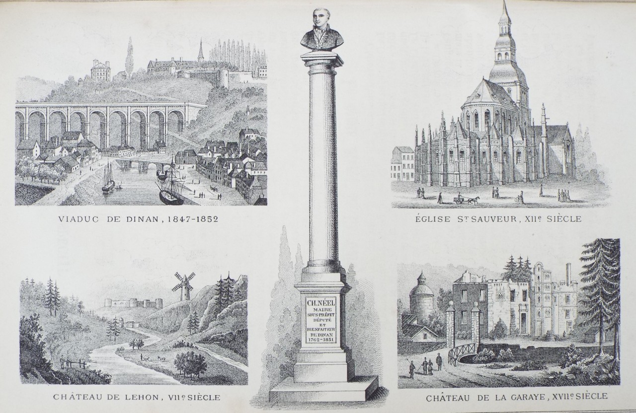 Lithograph - (Five views of Dinan)