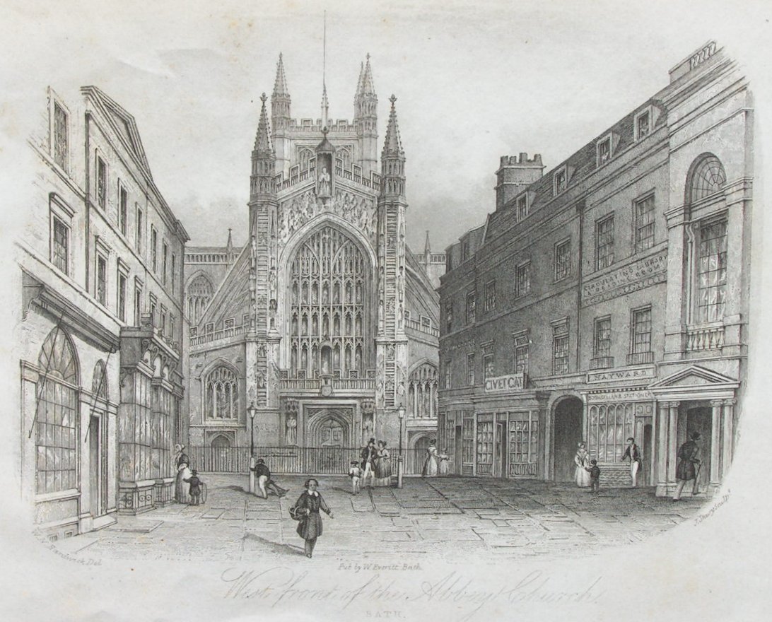 Steel Vignette - West Front of the Abbey Church, Bath - Shury