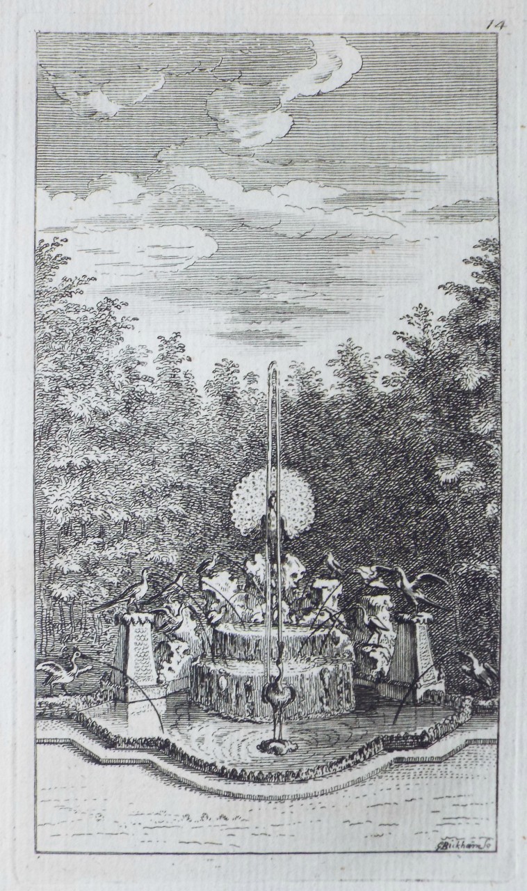 Print - The Peacock Fountain in the Labyrinth of Versailles - Bickham