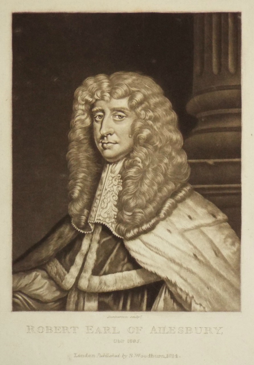 Mezzotint - Robert Earl of Ailesbury, Obit 1685. - 