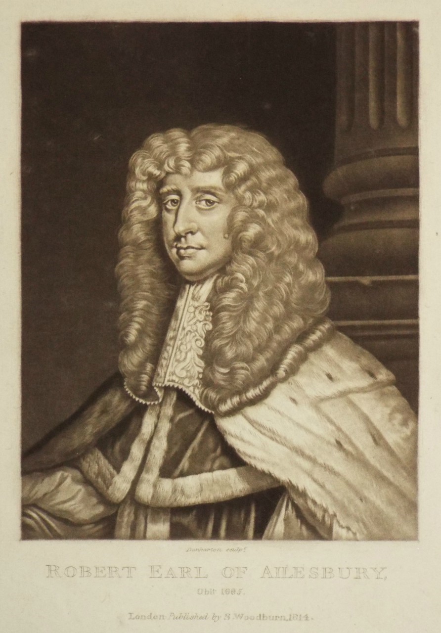 Mezzotint - Robert Earl of Ailesbury, Obit 1685. - 