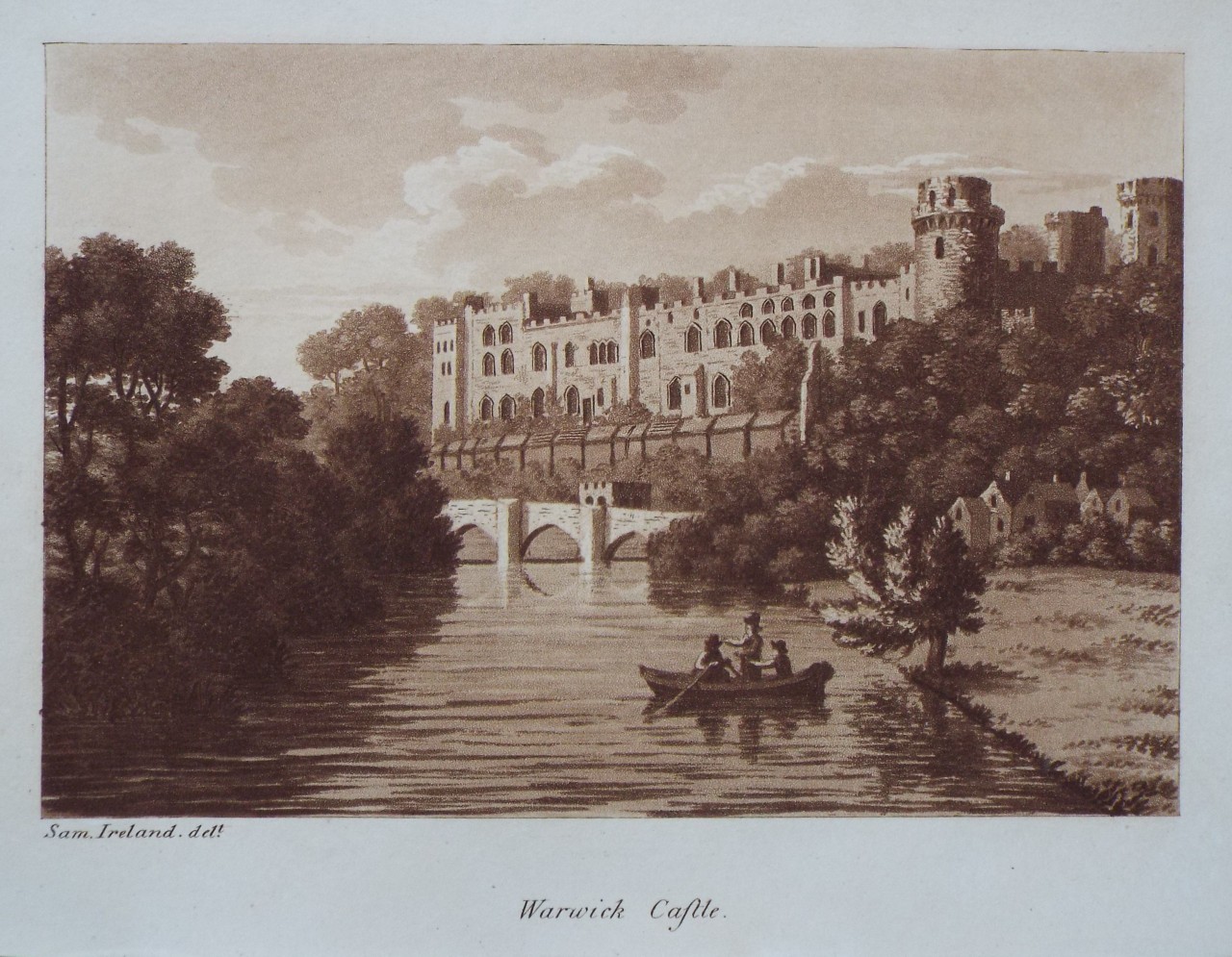 Aquatint - Warwick Castle. - Ireland