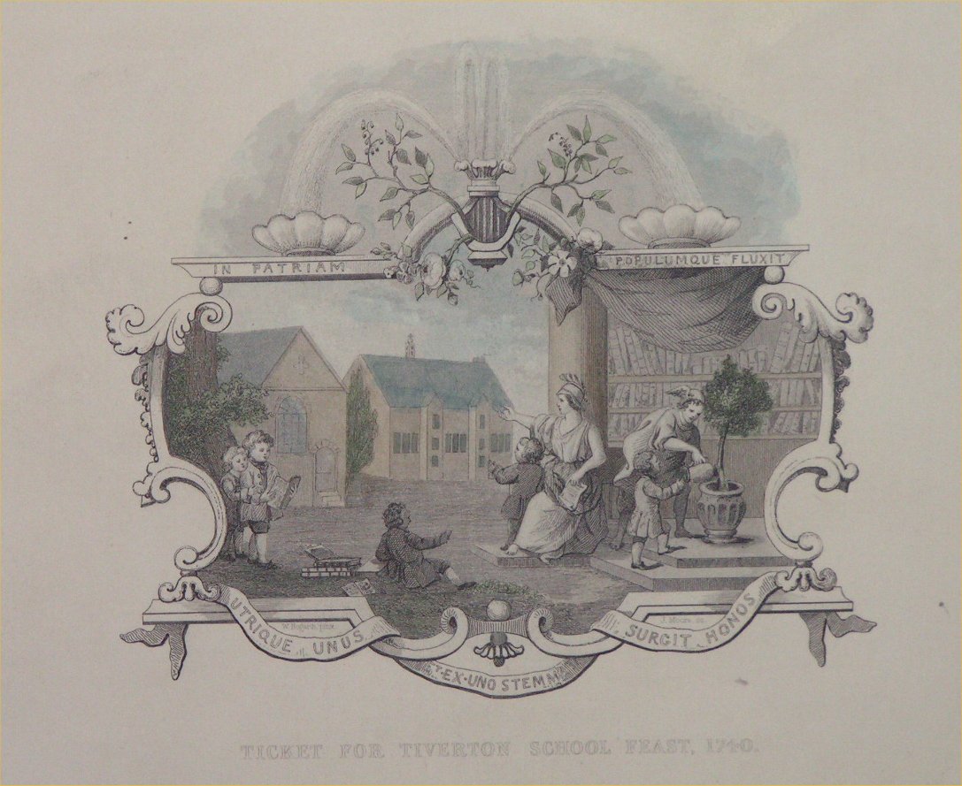 Print - Ticket for Tiverton School Feast, 1740 - Moore