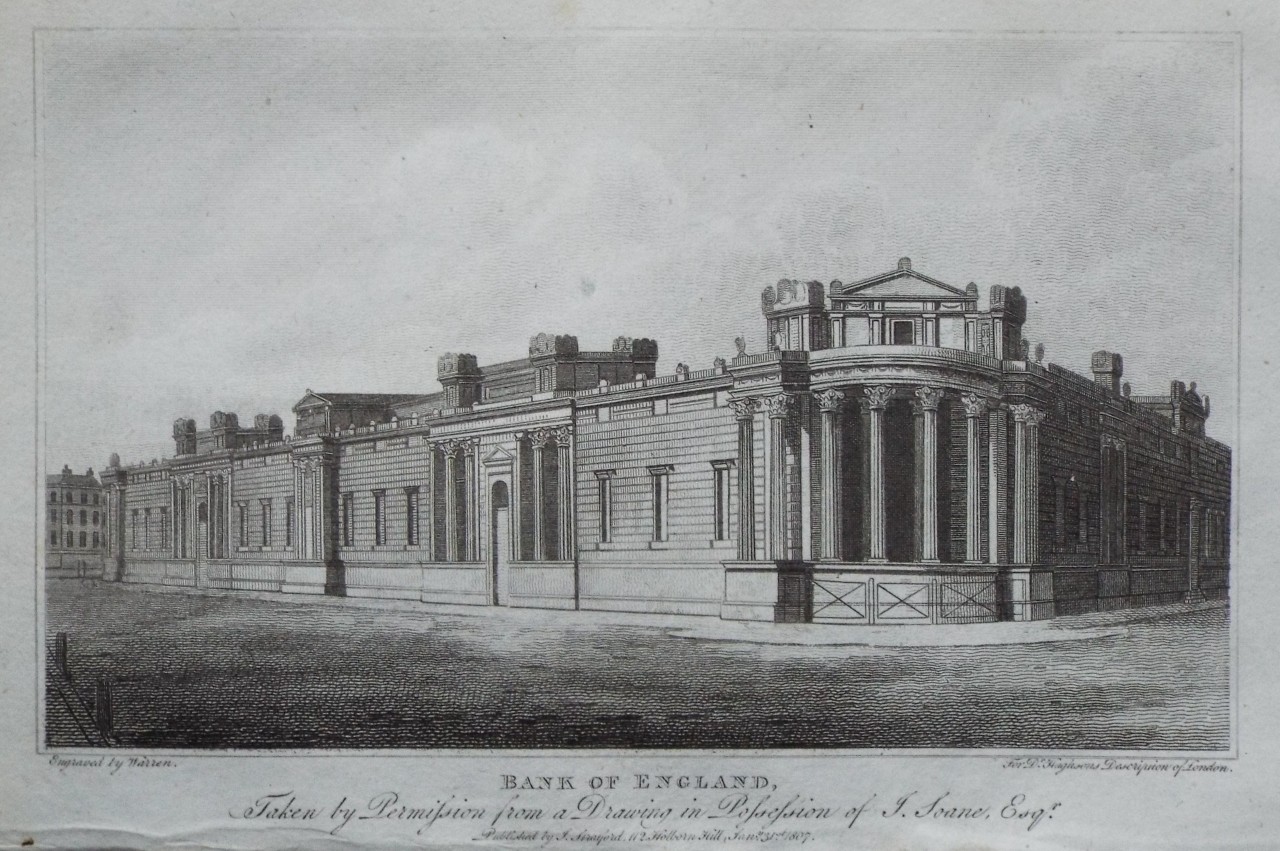 Print - Bank of England, Taken by Permission from a Drawing in Possession of J. Soane, Esqr. - 