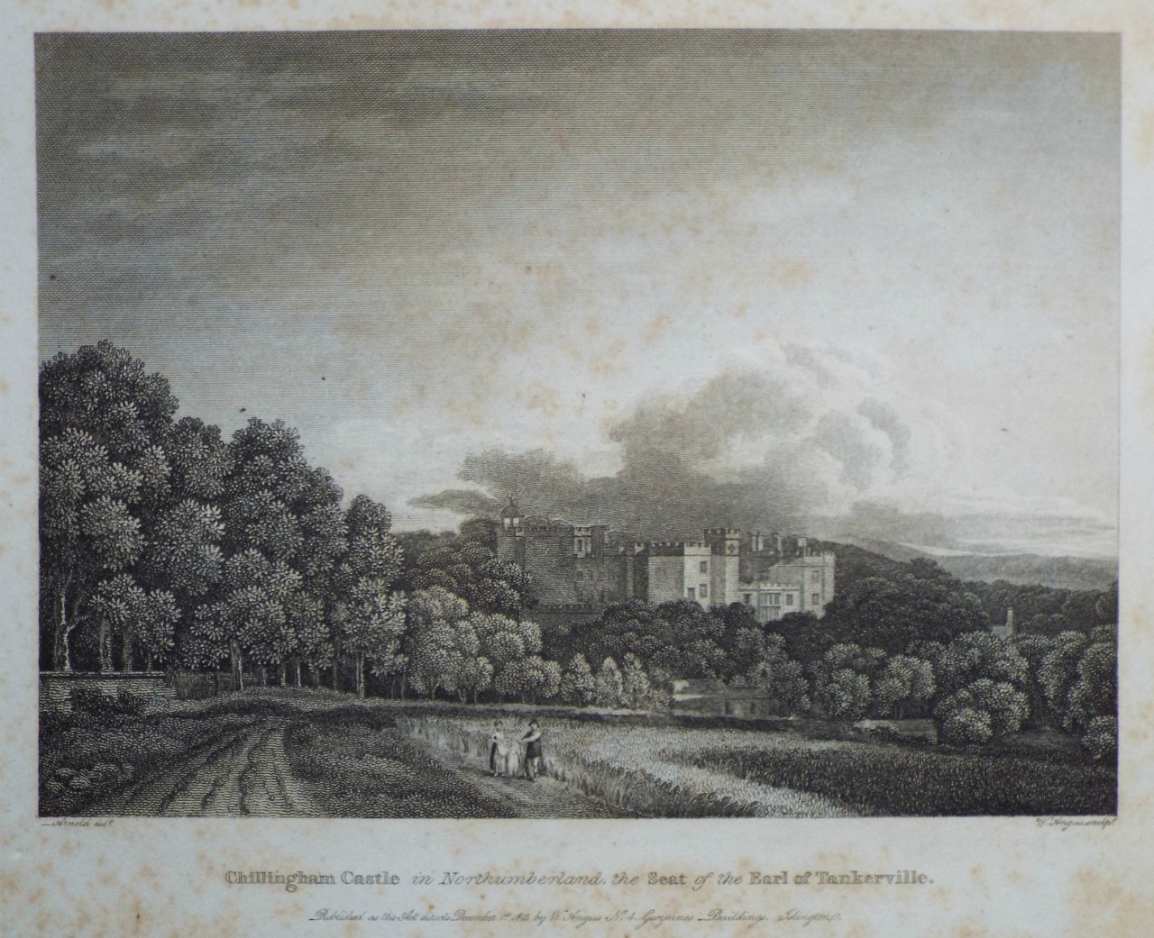 Print - Chillingham Castle in Northumberland, the Seat of the Earl of Tankerville. - Angus