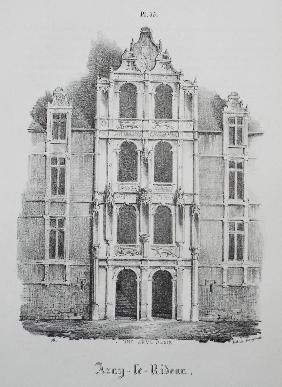 Lithograph - Azay-le-Rideau.