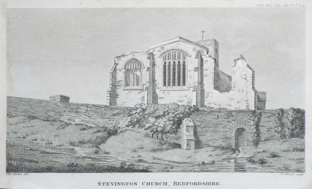 Print - Stevington Church, Bedfordshire. - Basire