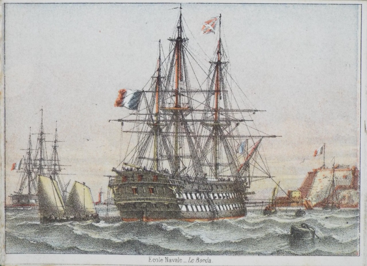 Lithograph - Ecole Navale - Le Borda.