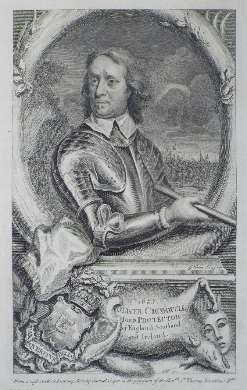 Print - 1653 Oliver Cromwell Lord Protector of England Scotland and Ireland. - Vertue