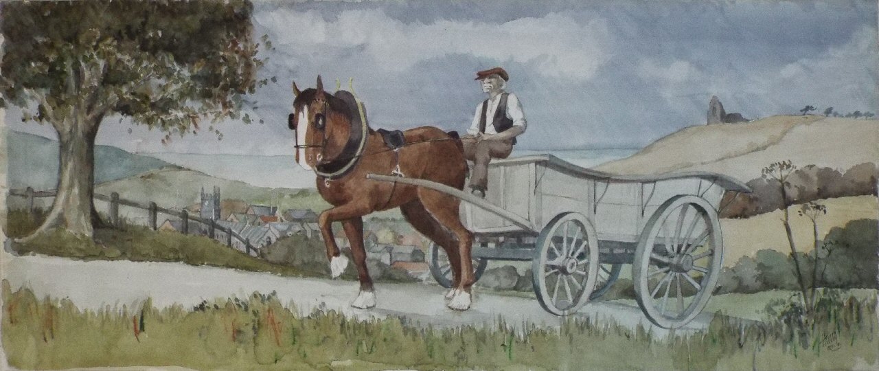 Watercolour - Shire Horses etc