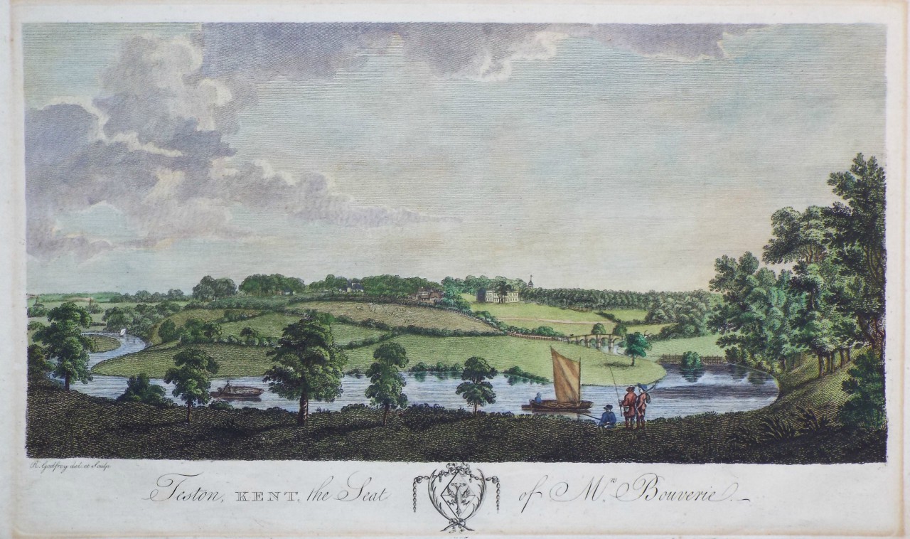 Print - Teston, Kent, The Seat of Mrs Bouverie. - Godfrey