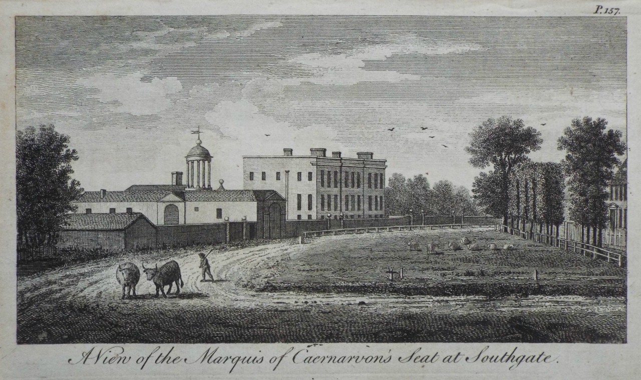 Print - A View of the Marquis of Caernarvon's Seat at Southgate.